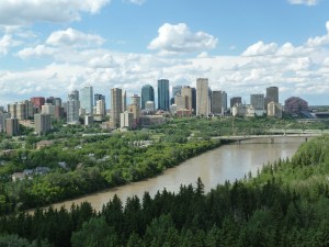 Sunny summertime view of Edmonton